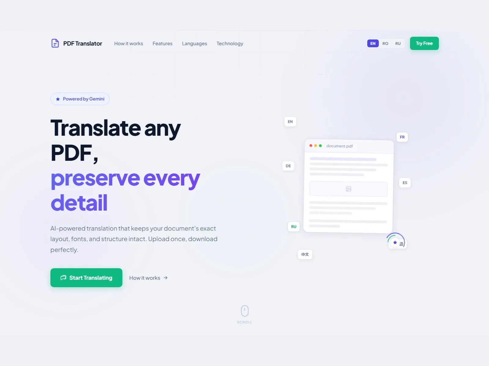 PDF Translator, AI pentru documente